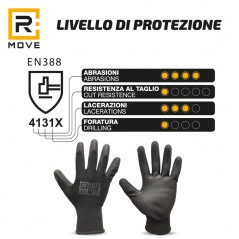1 Paio di Guanti Lavoro in Poliuretano RMOVE