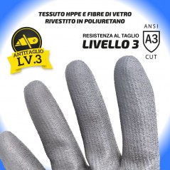 1 Paio Guanti Antitaglio Lv.3 in Poliuretano RMOVE