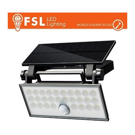 Faro da esterno solare con sensore di movimento 60W (6 led) - Nero