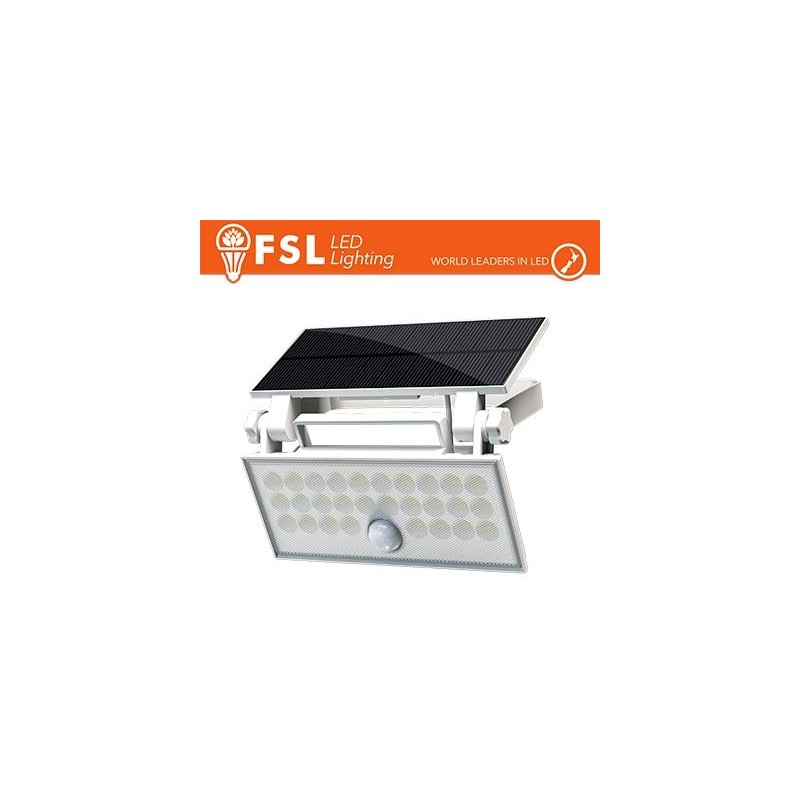 Faro da esterno solare con sensore di movimento 60W (6 led) - Bianco