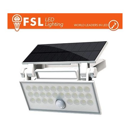 Faro da esterno solare con sensore di movimento 60W (6 led) - Bianco