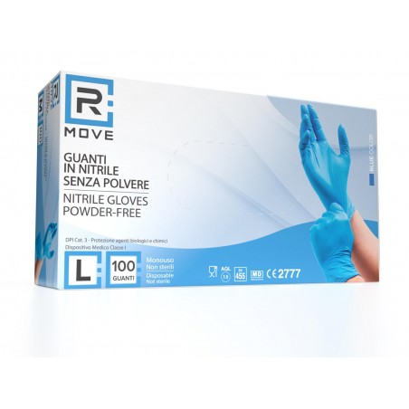 Guanti Nitrile Blu uso Medico Senza Polvere - 1Conf. da 100pz
