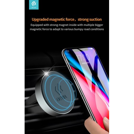 Circle Supporto par auto da bocchetta aria magnetico Nero DEVIA