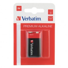VERBATIM ALKALINE BATTERY 9V 1 PACK (HANGCARD) 49924