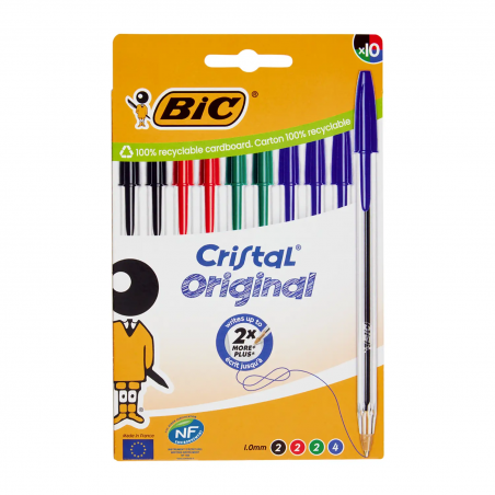 Penne Bic Cristal Original Blister 10 Pz Assortiti
