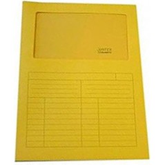 50 CARTELLINE CON FINESTRA GIALLE CARTELLE IN CARTONCINO PER ATTI SINTEX blasetti