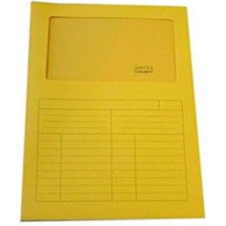 50 CARTELLINE CON FINESTRA GIALLE CARTELLE IN CARTONCINO PER ATTI SINTEX blasetti