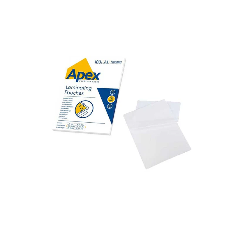 Pouches trasparente 303x426mm da 125micron in plastica, confezione da 100 pezzi - Apex