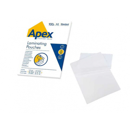 Pouches trasparente 303x426mm da 125micron in plastica, confezione da 100 pezzi - Apex