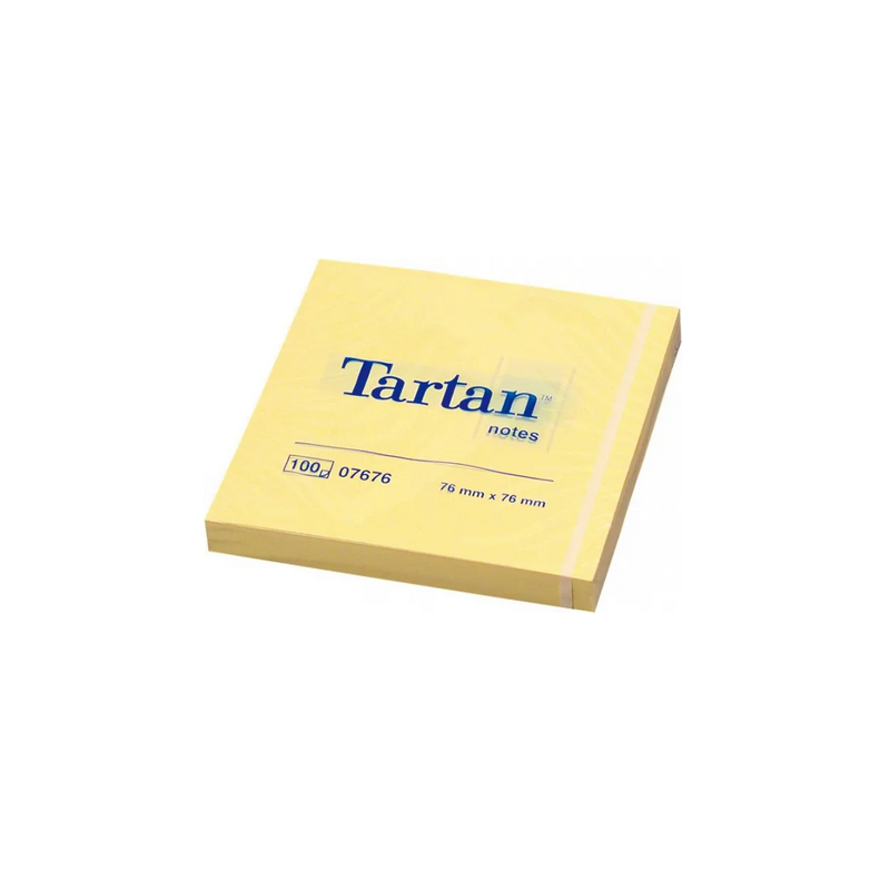 Post-it Tartan 76×76 mm – Blocchetti Memo Adesivi Gialli, Confezione da 12 Blocchi