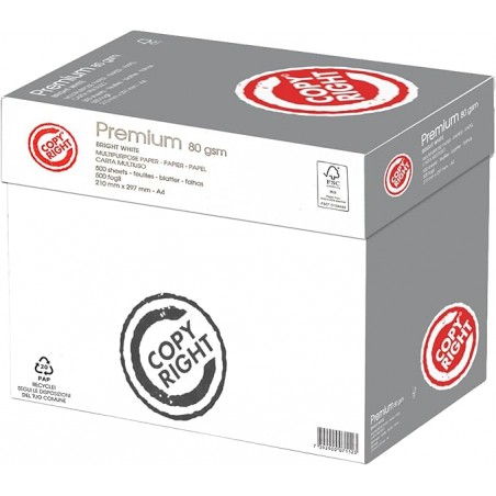 Carta A4 80gr Premium 5 Risme 2500 Fogli – Alta Qualità per Stampanti Laser e Inkjet