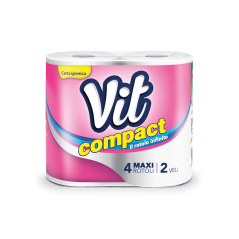 Carta Igienica Vit Compact 2 Veli 4 Rotoli – Pura Cellulosa FSC Compatta