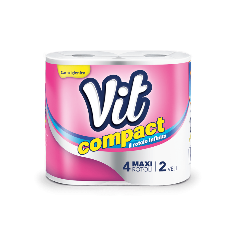 Carta Igienica Vit Compact 2 Veli 4 Rotoli – Pura Cellulosa FSC Compatta