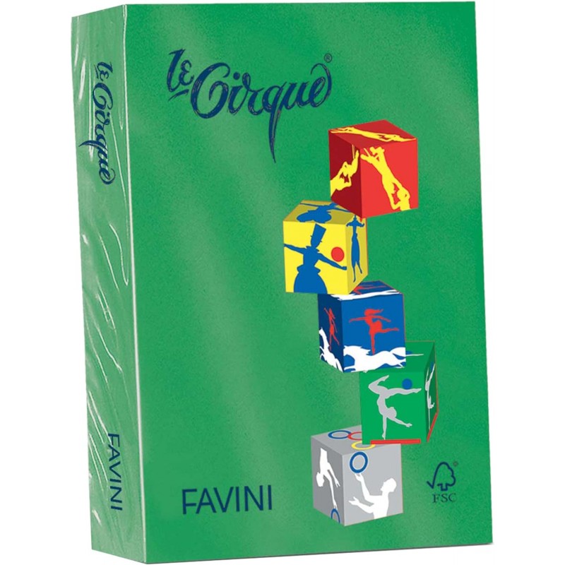 Favini Le Cirque Carta A4 160 gr Verde Forte 250 Fogli – Cartoncino Stampante