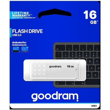 GoodRAM Pendrive 16GB UME2 white USB 2.0 - retail blister - UME2-0160W0R11