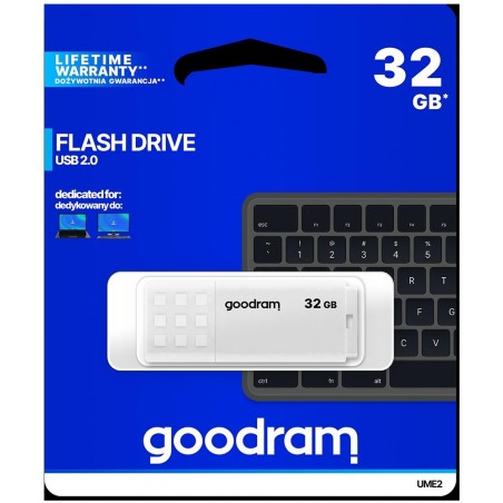 GoodRAM Pendrive 32GB UME2 white USB 2.0 - retail blister - UME2-0320W0R11