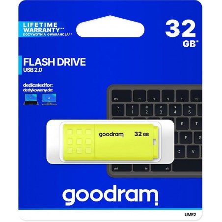GoodRAM Pendrive 32GB UME2 yellow USB 2.0 - retail blister - UME2-0320Y0R11