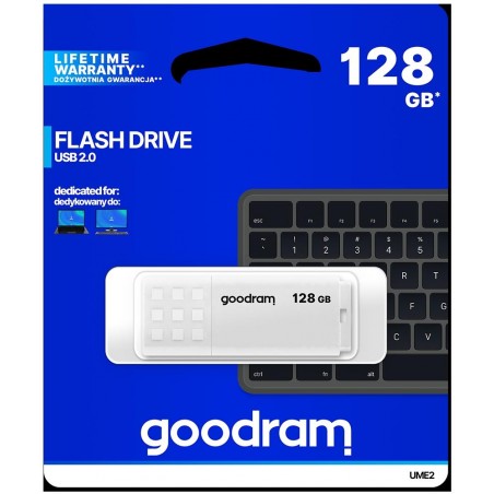 GoodRAM Pendrive 128GB UME2 white USB 2.0 - retail blister - UME2-1280W0R11