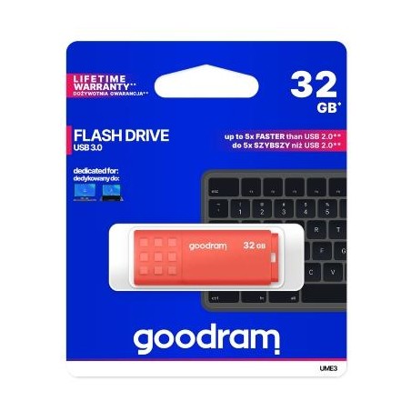 GoodRAM Pendrive 32GB UME3 orange USB 3.0 - retail blister - UME3-0320O0R11