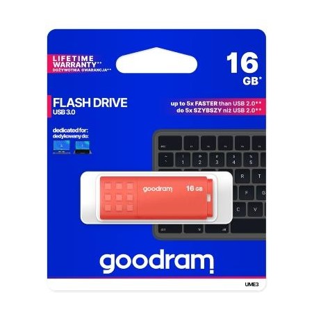 GoodRAM Pendrive 64GB UME3 orange USB 3.0 - retail blister - UME3-0640O0R11