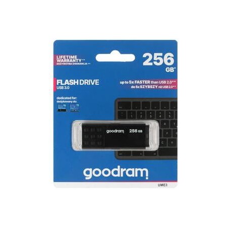 GoodRAM Pendrive 256GB BLACK USB 3.0 - retail blister - UME3-2560K0R11