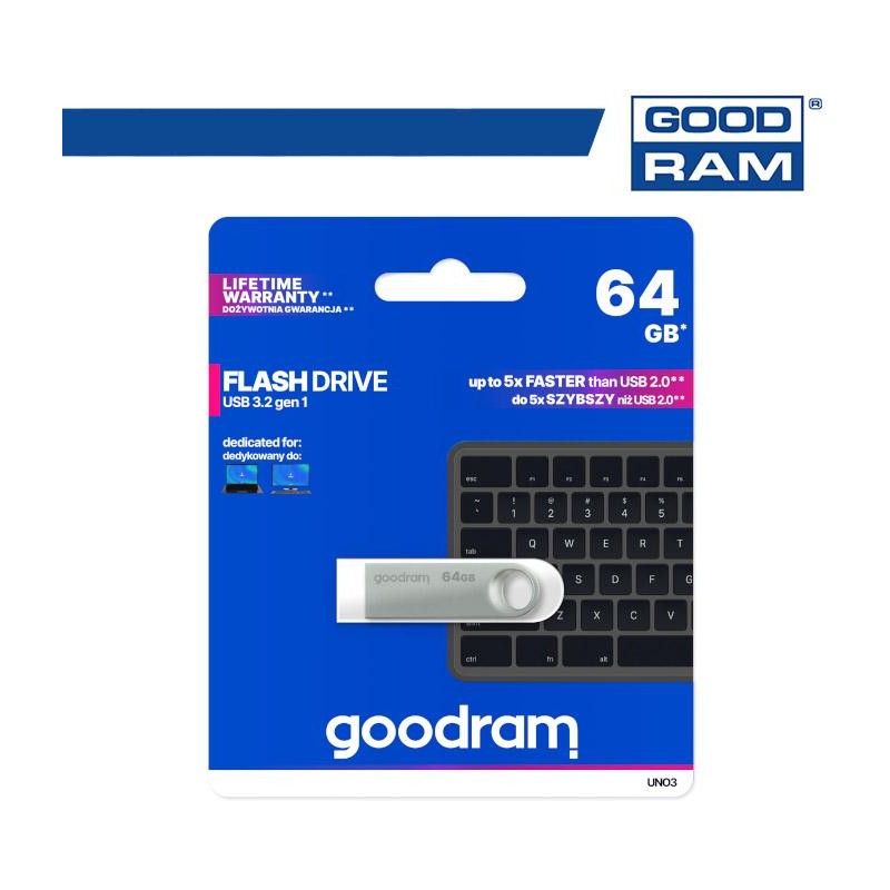 GoodRAM Pendrive 64GB UNO3 USB 3.2 - retail blister - UNO3-0640S0R11