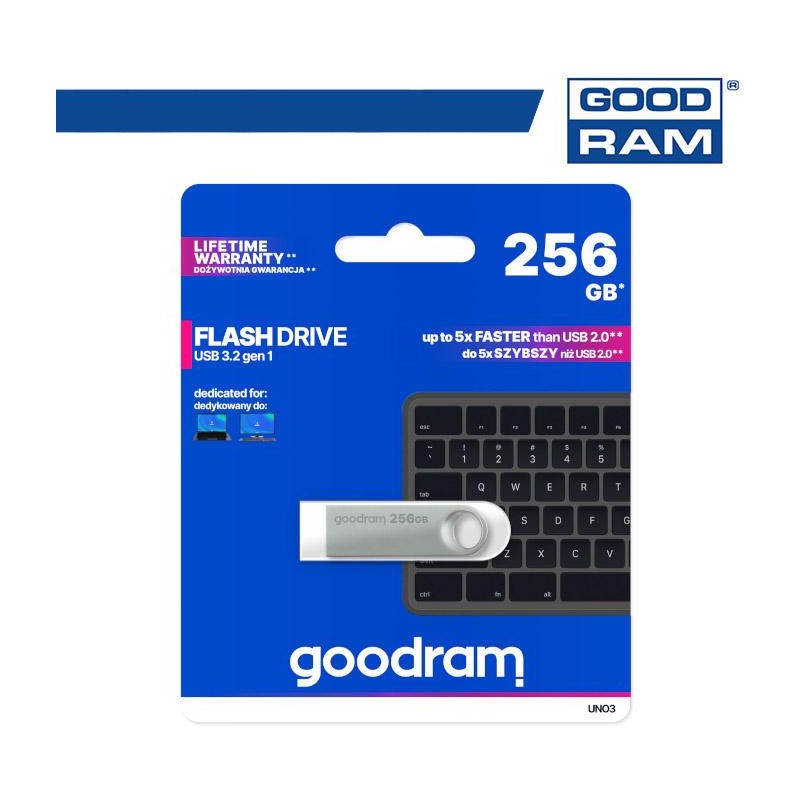 GoodRAM Pendrive 256GB UNO3 USB 3.2 - retail blister - UNO3-2560S0R11