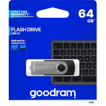 GoodRAM Chiavetta/Pendrive USB Twister 64GB nera USB 2.0 - UTS2-0640K0R11