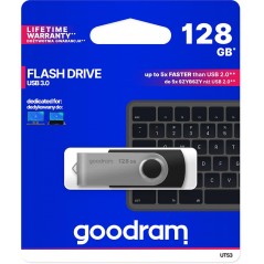 GoodRAM Pendrive 128GB UTS3 BLACK USB 3.0 - retail blister - UTS3-1280K0R11