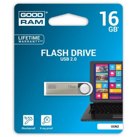 GoodRAM Pendrive 16GB UNN2 metal USB 2.0 - retail blister - UUN2-0160S0R11