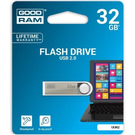 GoodRAM Pendrive 32GB UNN2 metal USB 2.0 - retail blister - UUN2-0320S0R11